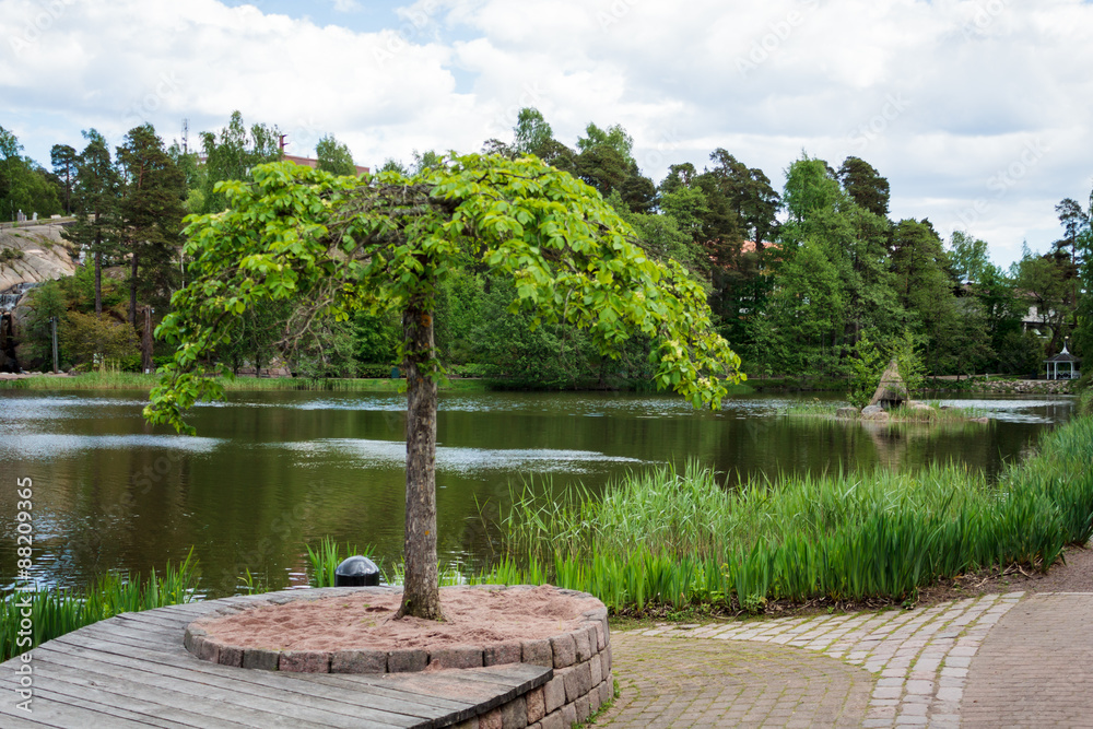 Fototapeta premium Landscape design in park Sapokka in Kotka, Finland