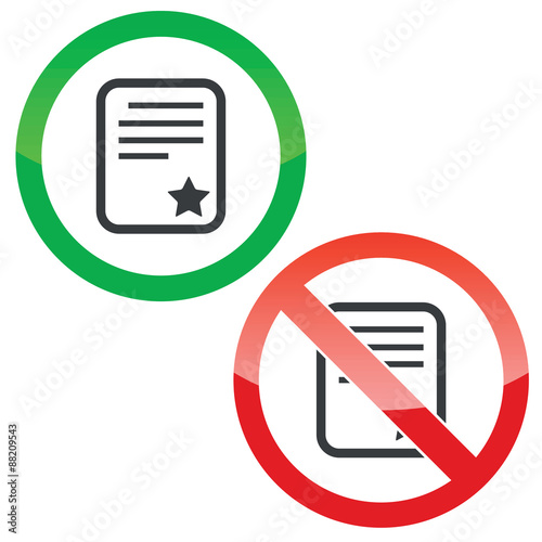 Best document permission signs set