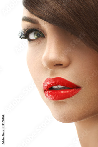 close-up portrait of sexy young woman with make-up