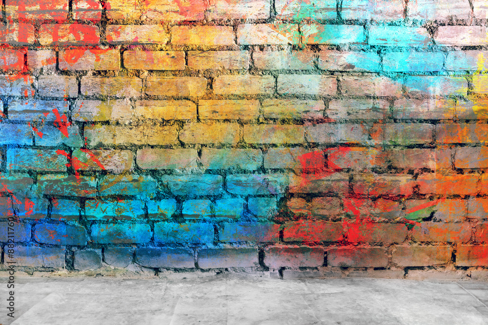 Fototapeta premium Colorful brick wall