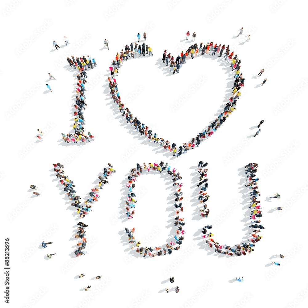 people in the shape of I love you. people in the shape of I love you.
