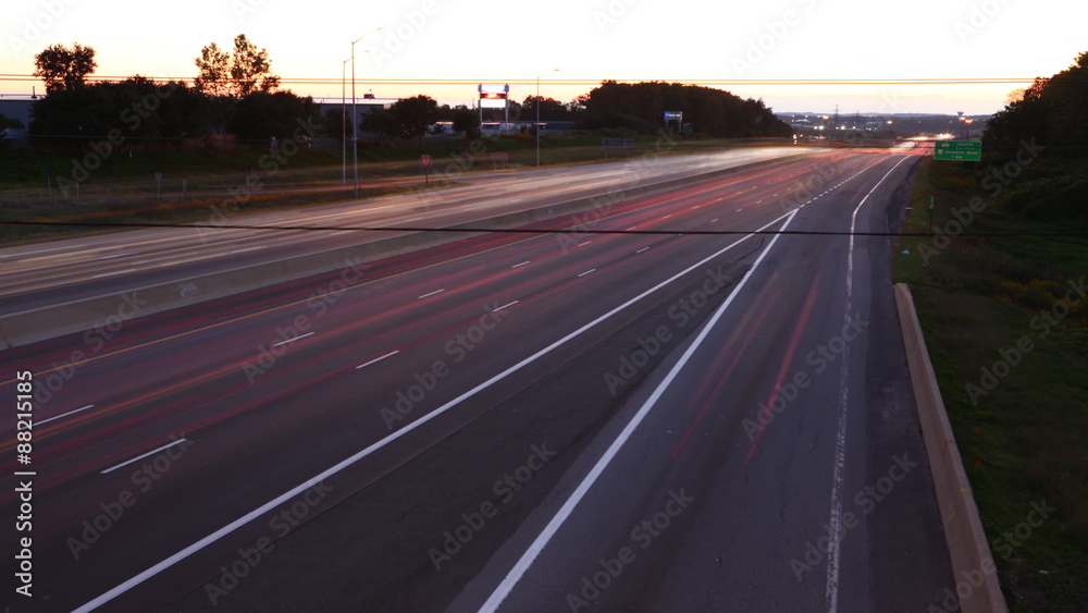 4K UltraHD A timelapse view of heavy night traffic in Ontario, Canada