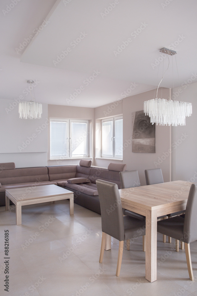 Fototapeta premium Open-concept modern interior