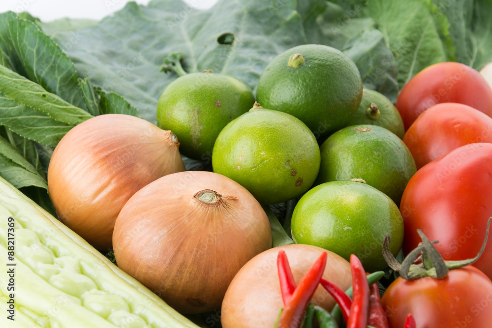 mix vegetable on white background mix vegetable on white background