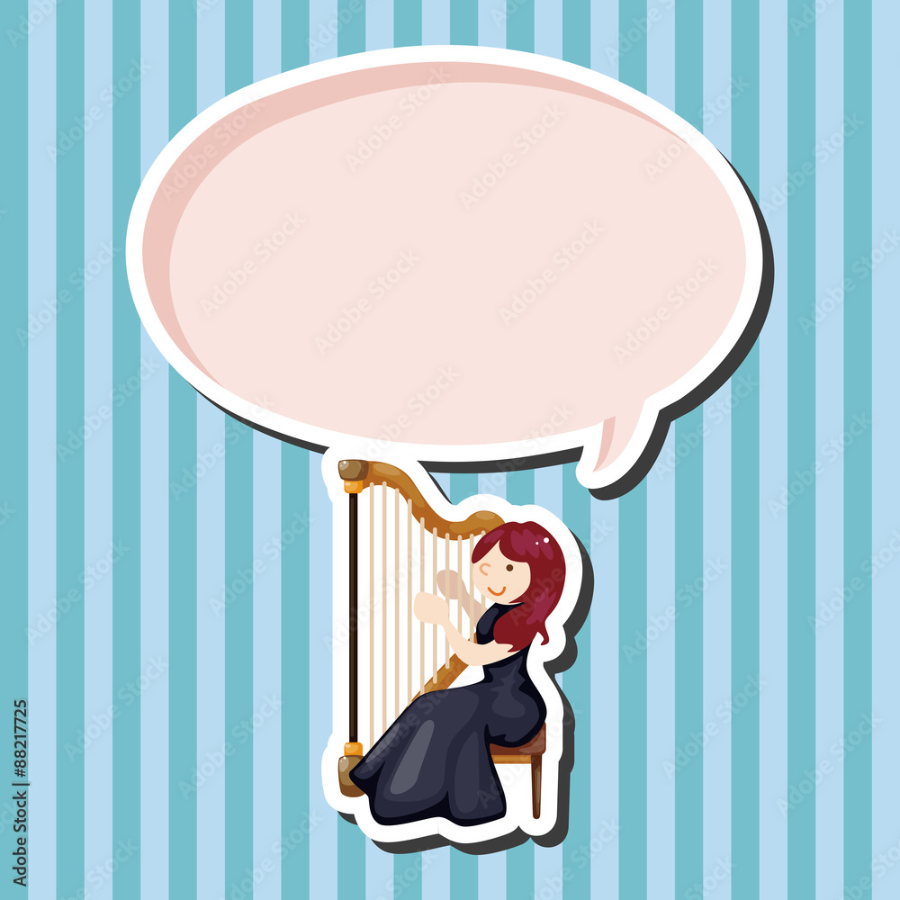 character musician harpist theme elements