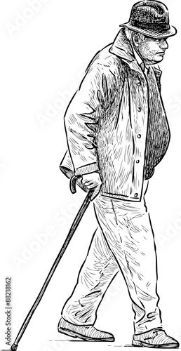 old man on a stroll