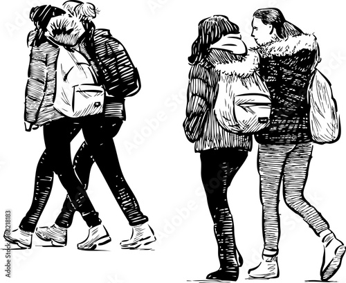 teens on a walk