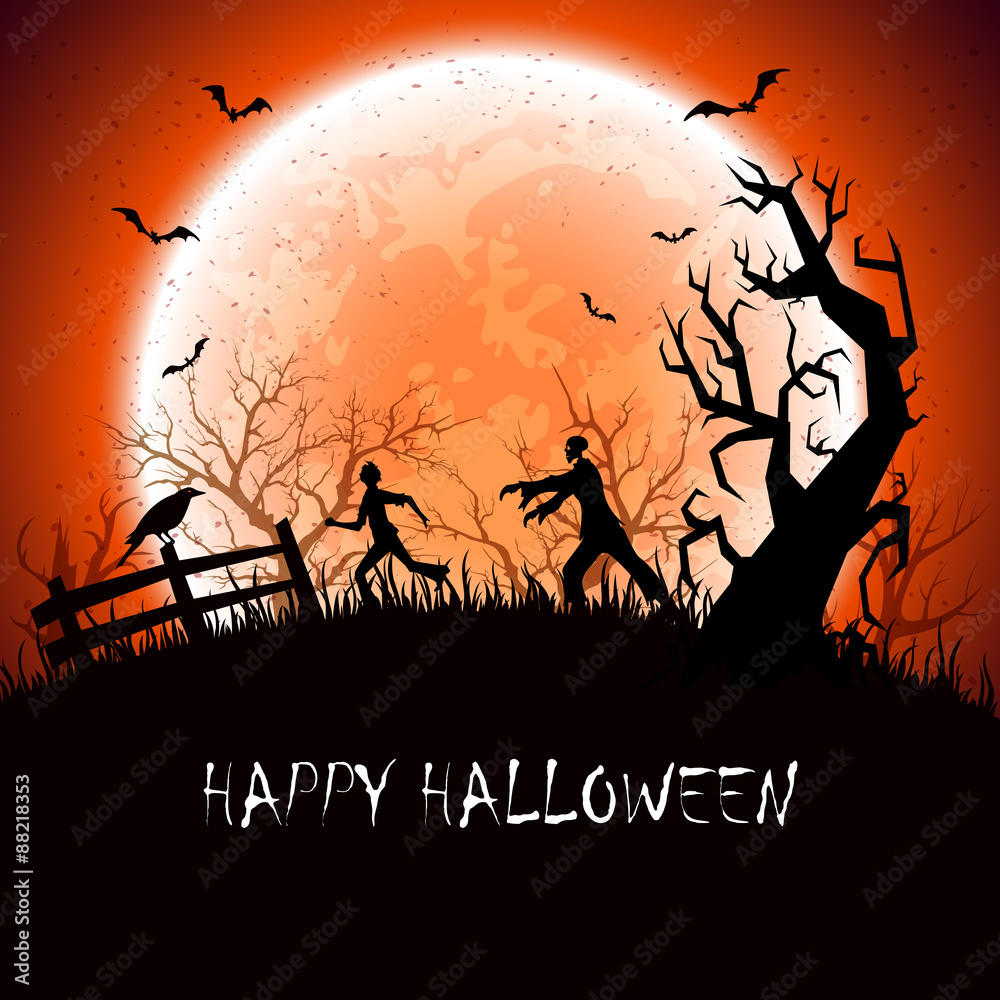 Halloween background with zombie Halloween background with zombie