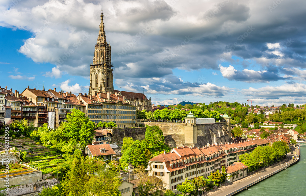 View of Bern with its cathedral - Switzerland