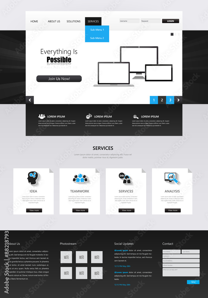 Vector Corporate Website Template Desgin Vector Corporate Website Template Desgin