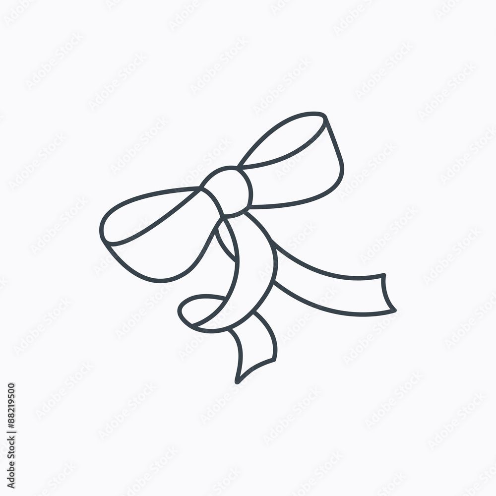 Gift bow icon. Present decoration sign.