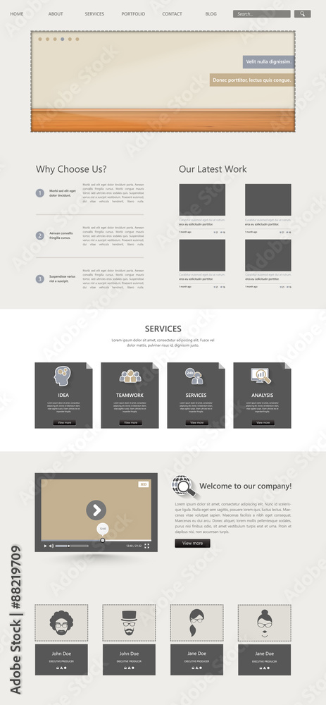 One Page Vector Corporate Website Template Desgin One Page Vector Corporate Website Template Desgin