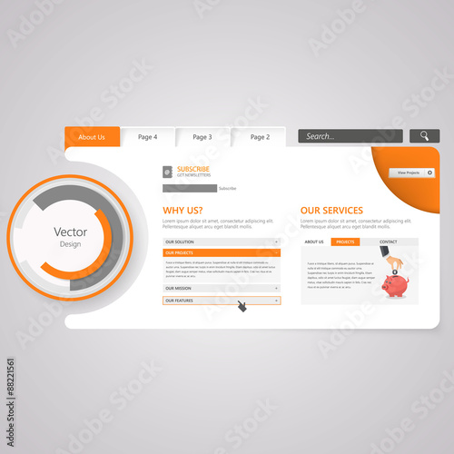 Website Template. Vector illustration.