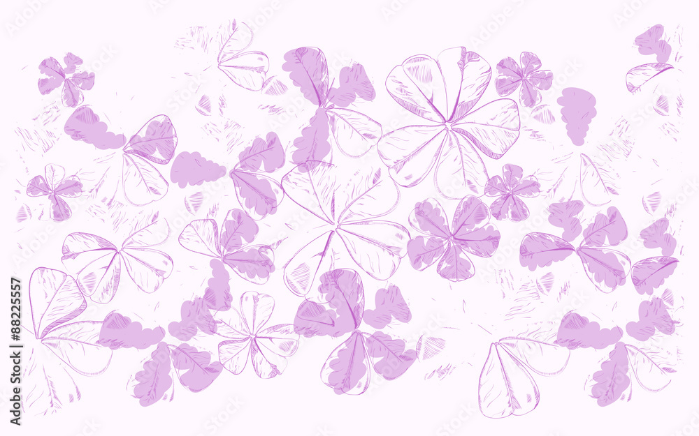 Vector hand drawing blue broken flowers background Vector hand drawing blue broken flowers background