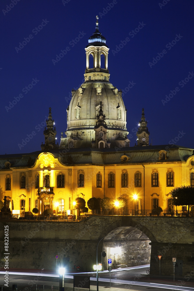 Old town and Frauenkirche in Dresden. Germany