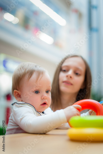 Image of cute little baby with mom