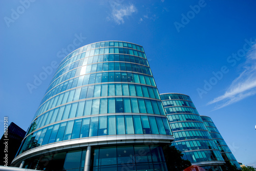 Office building and reflection in London  England  background