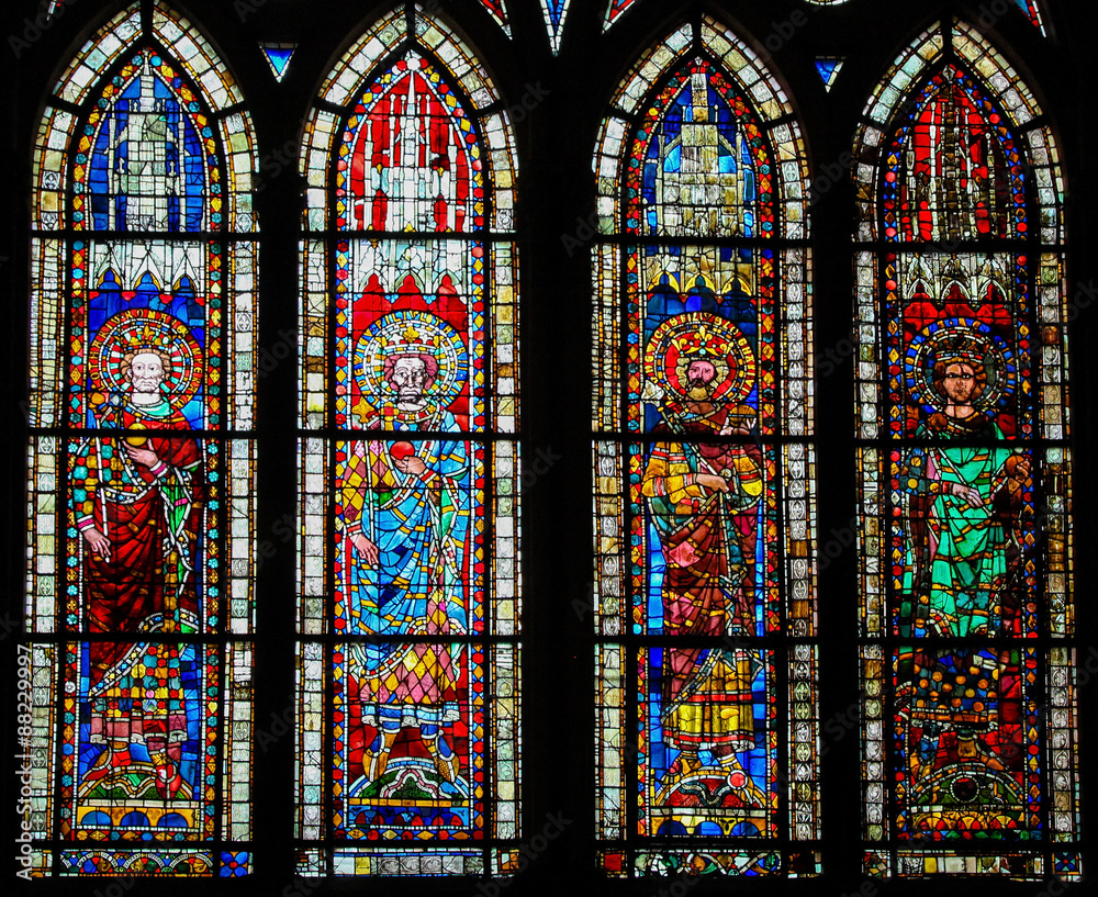 Stained Glass in Cathedral of Strasbourg, France