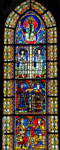 Stained Glass of King Solomon in Cathedral of Strasbourg