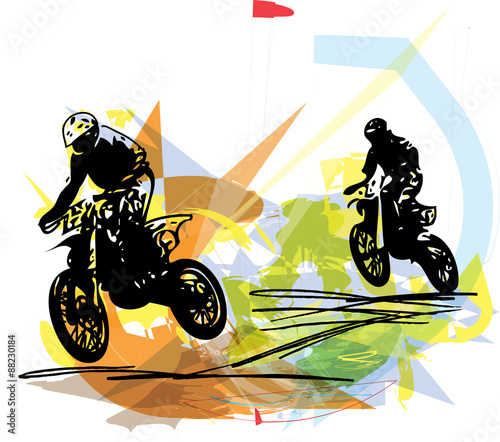 Extreme motocross racer by motorcycle