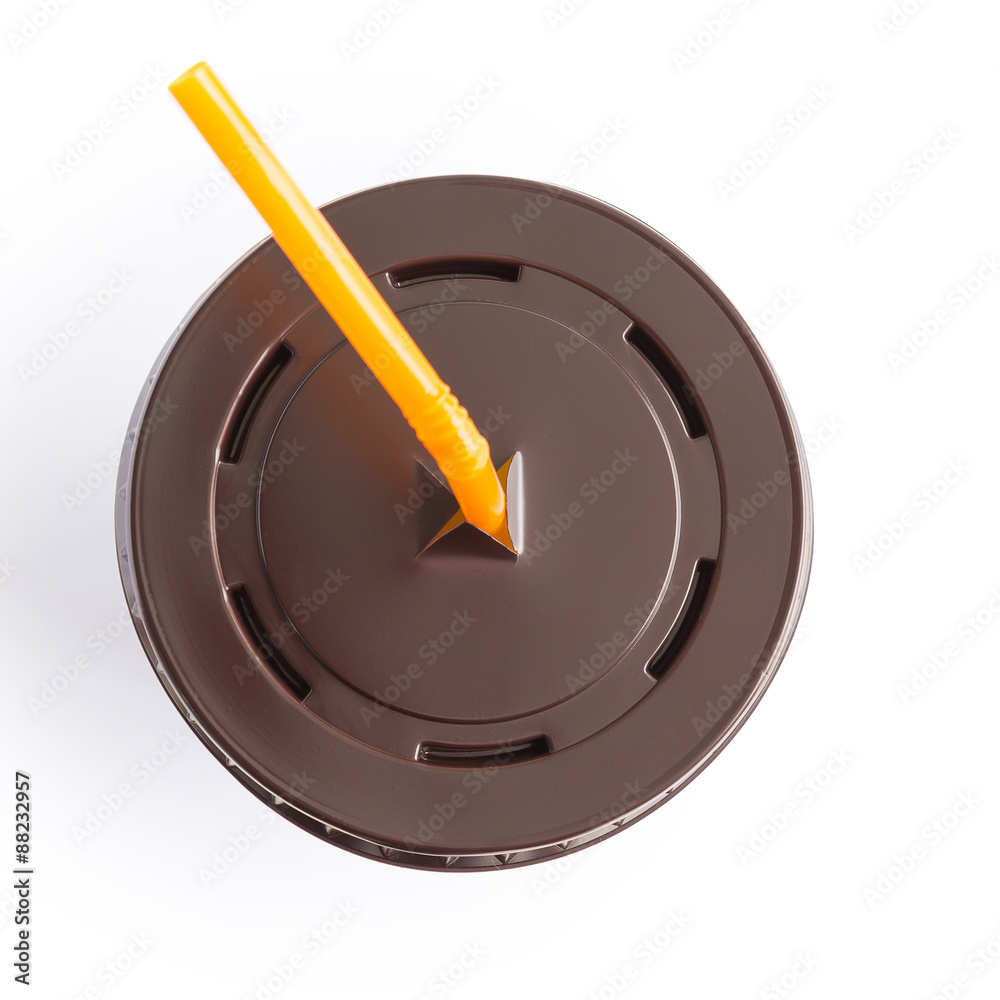 Empty paper cup of iced coffee Empty paper cup of iced coffee