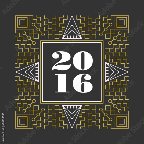 New Year 2016 retro hispter line monogram