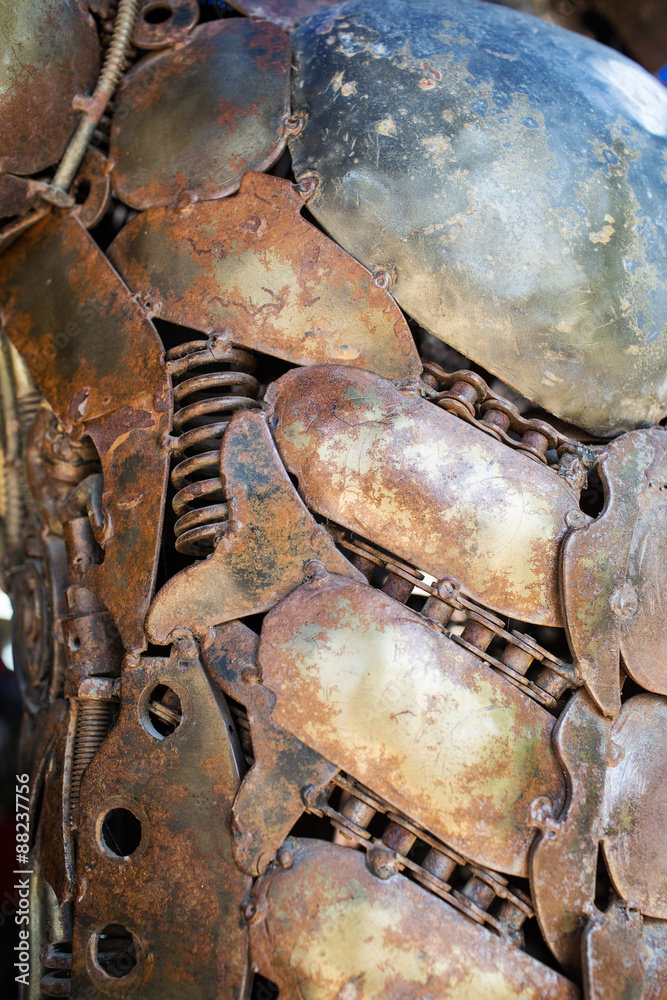 Fototapeta premium Old machine parts in second hand machinery shop