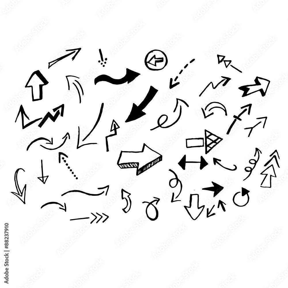 Hand, drawn, arrows, set, vector, illustration Hand, drawn, arrows, set, vector, illustration