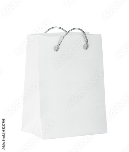 White bag for purchases on the white