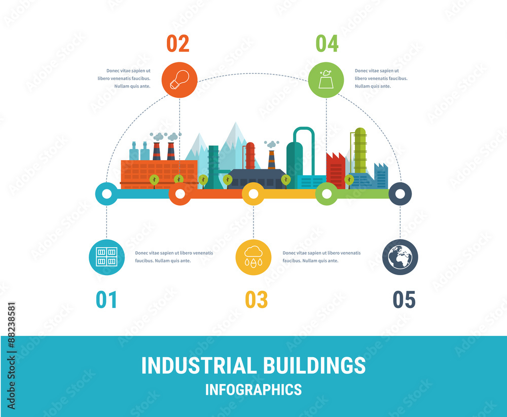 Industrial factory buildings illustration Industrial factory buildings illustration