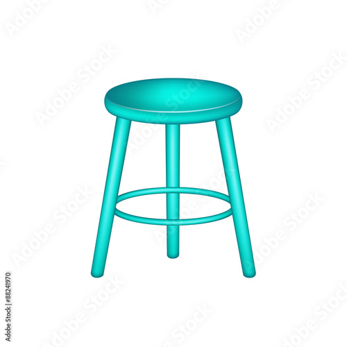 Retro stool in turquoise design 