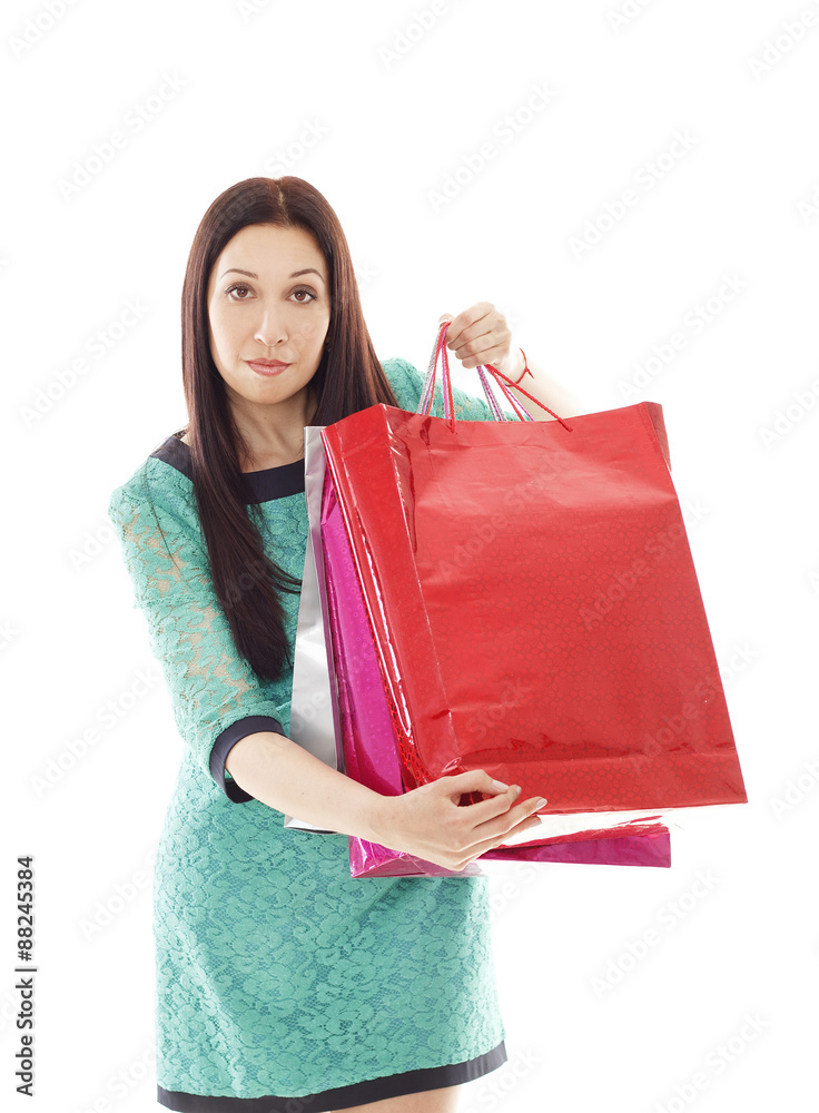 Young pretty woman makes shopping Young pretty woman makes shopping