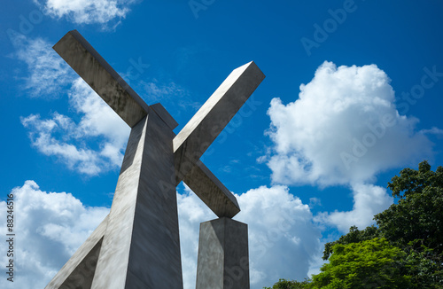 Brazil, Salvador, the Cruz Caida (fallen cross) near the Elevador Lacerda