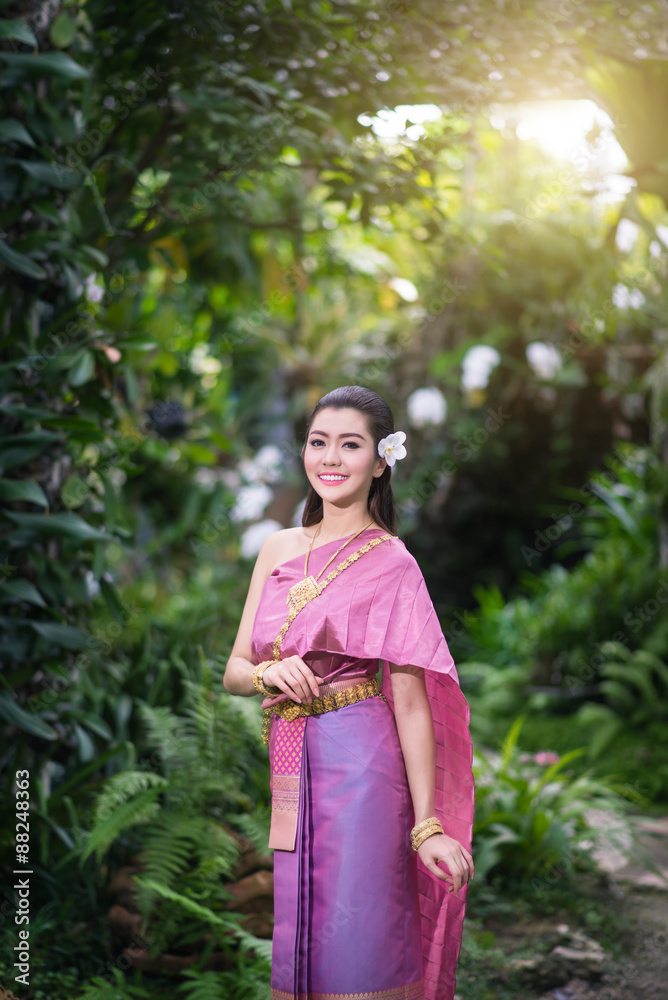 Beautiful Thai girl in Thai traditional costume Beautiful Thai girl in Thai traditional costume
