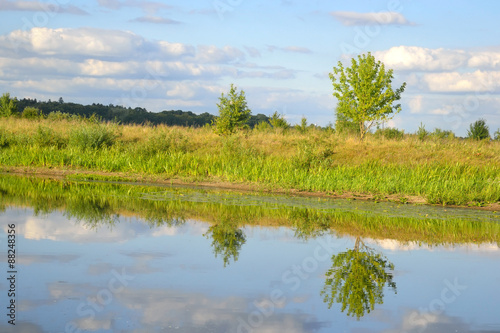 Lake at sunny day.