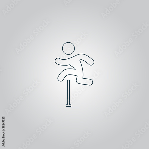 man figure jumping over obstacles