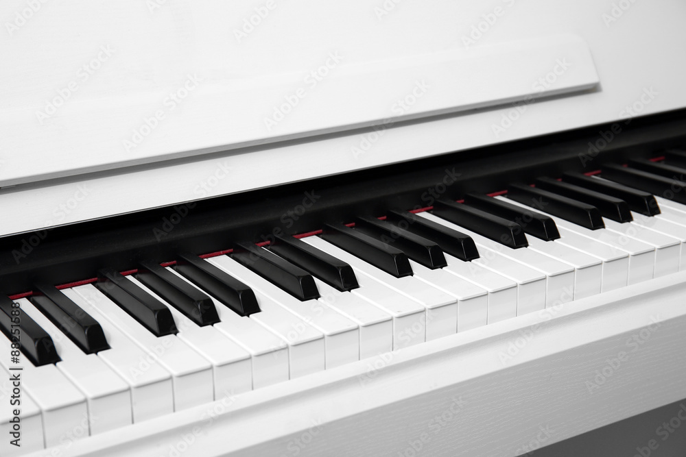 Piano keyboard close up