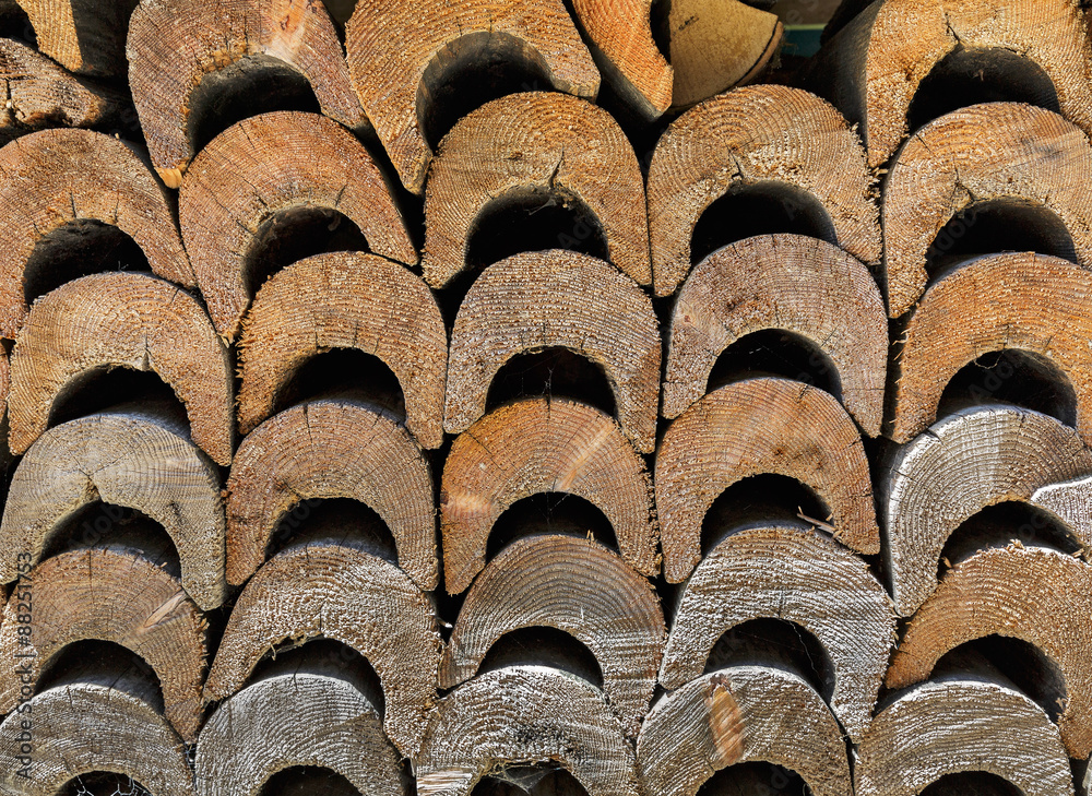 neatly stacked firewood