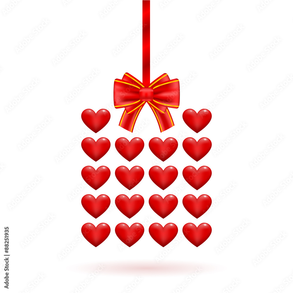 Hearts gift Valentine's day