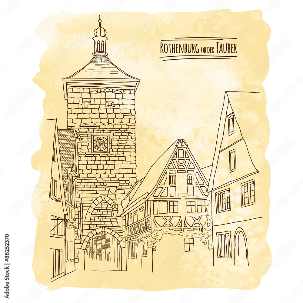 Fototapeta premium Vector city sketching