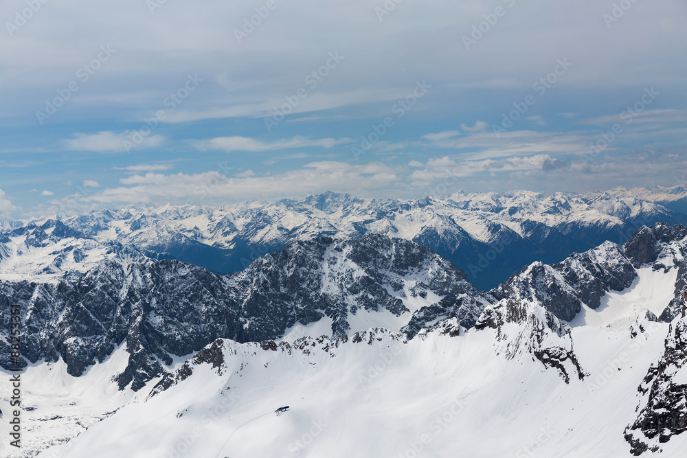 view from the top of the Zugspitze