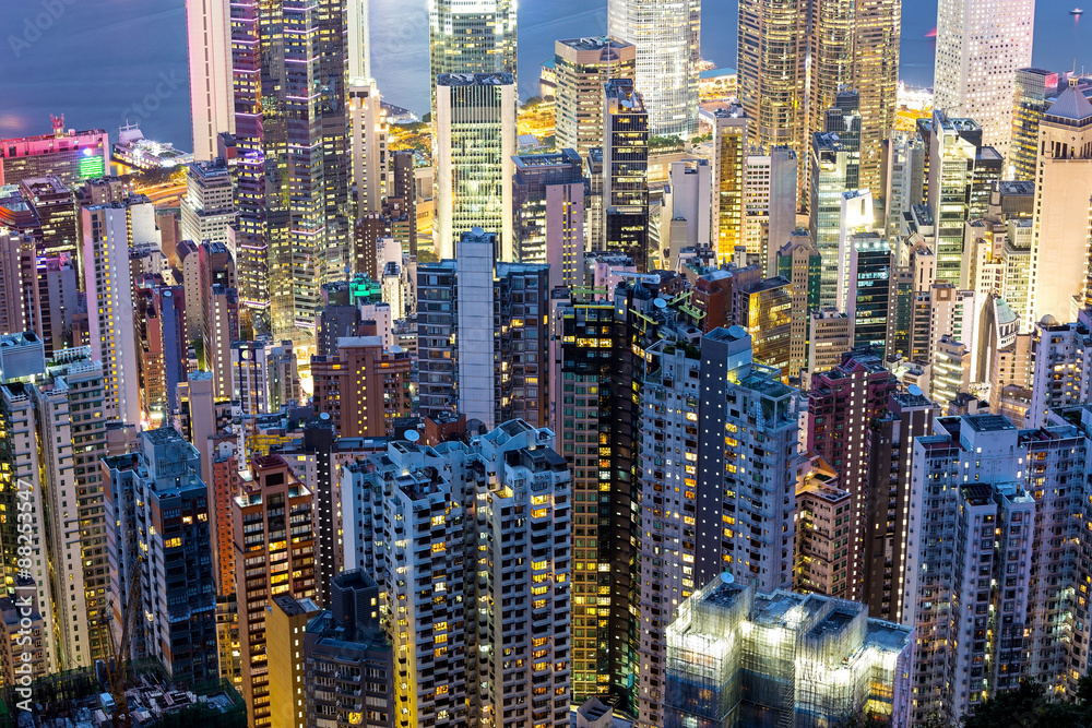 Crowded Apartment Building in Hong Kong Crowded Apartment Building in Hong Kong