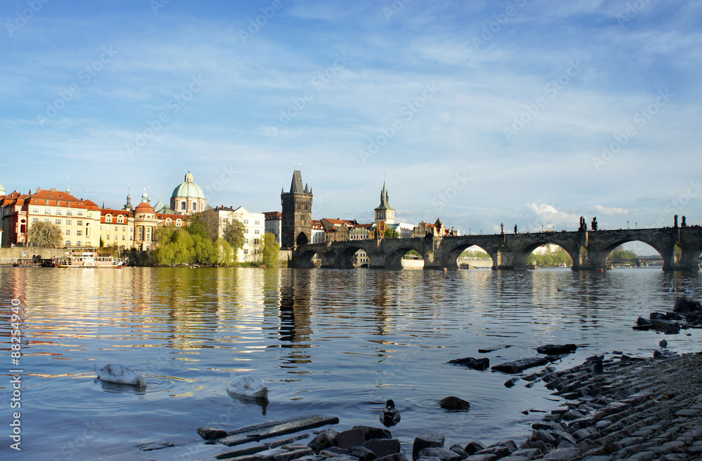 Fototapeta premium Beautiful view of Charles bridge, Prague