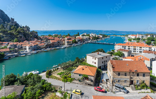 Panorama of the canyon of the river Cetina in Omis.