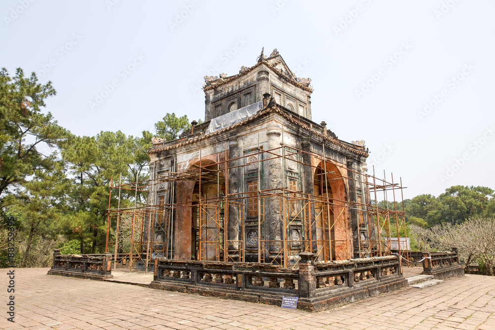 The Pavilion of Imperial Tomb of Emperor Tu Duc in Hue, Vietnam.