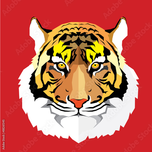 Fototapeta Naklejka Na Ścianę i Meble -  Tiger head - vector illustration