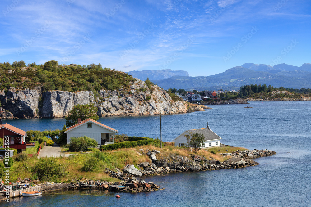 Some houses in the coast of Stavanger, Norway.