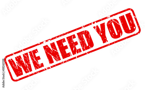 We need you red stamp text