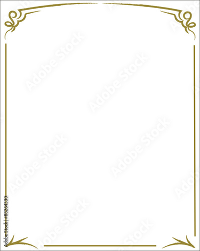 Elegant decorative  greenish frame on a white background.