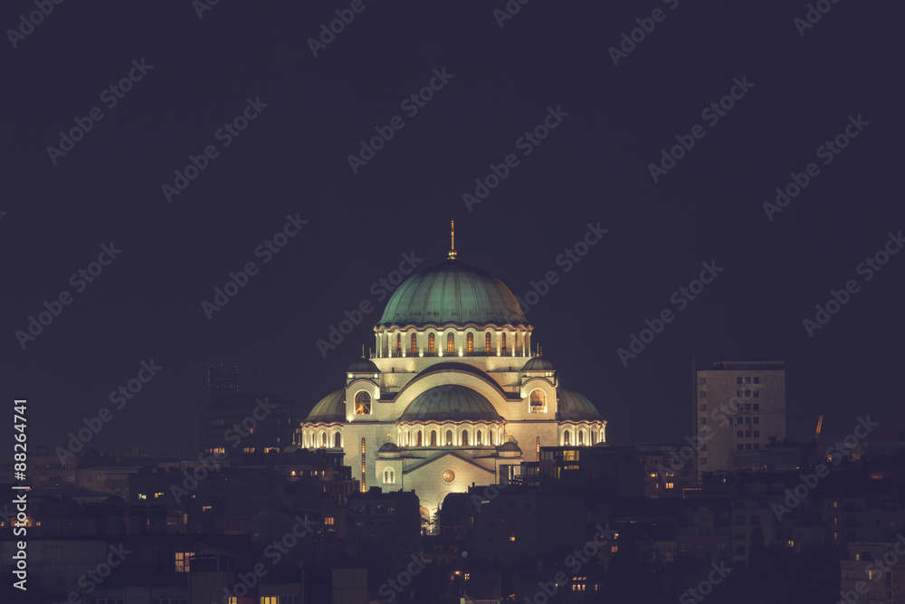 Night view of Belgrade, Serbia.